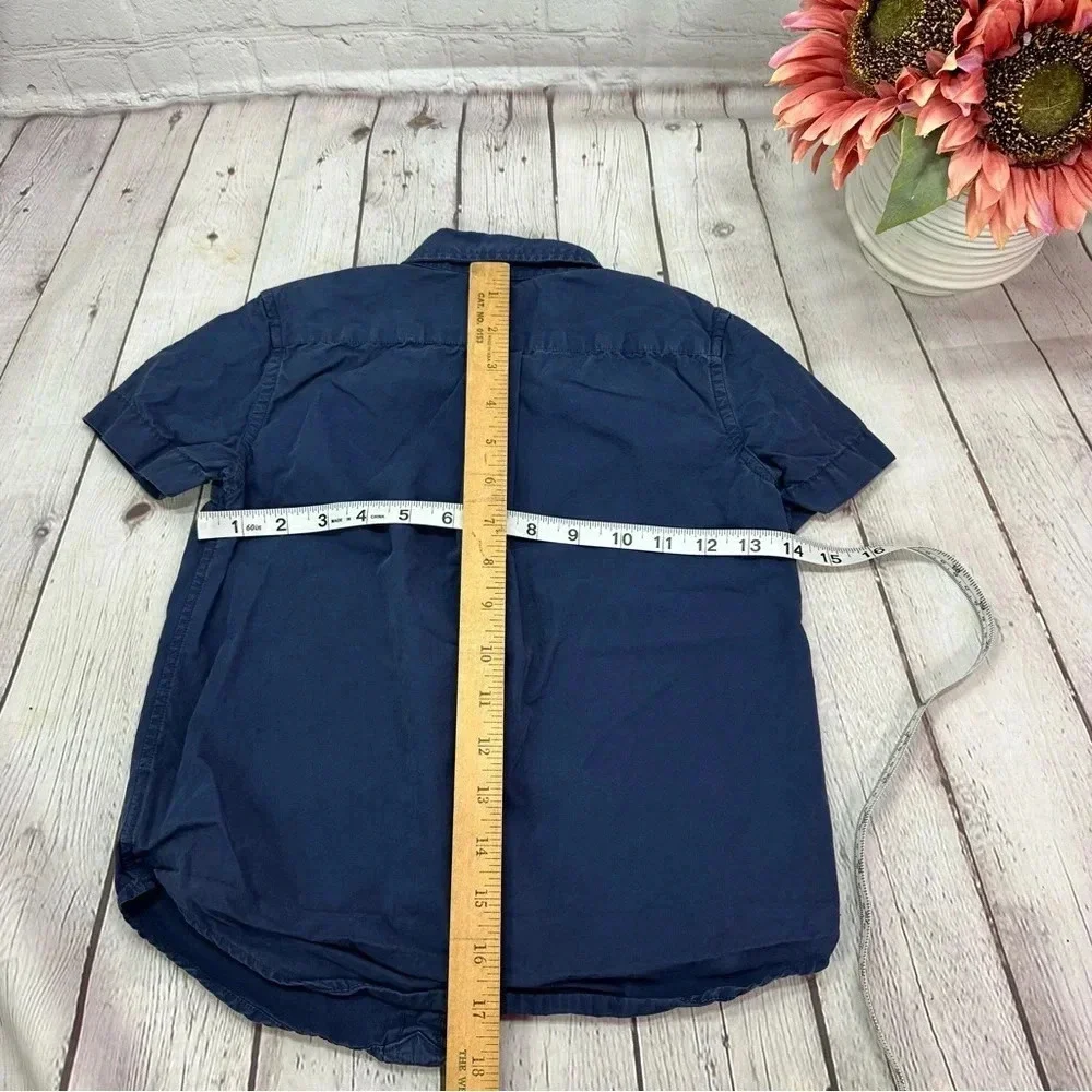 ralph lauren navy blue button up shirt sz boys 5 preppy